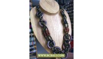 Mix Beading wrap Wooden Fashion Necklace